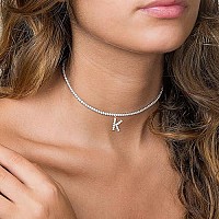 Tiny Gold Initial S Necklace 14K Silver-Filled Handmade Dainty Personalized Letter Choker Necklace Gift For Women Necklace Jewelry