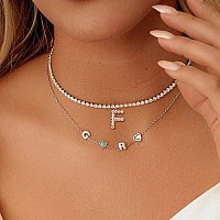 Tiny Gold Initial S Necklace 14K Silver-Filled Handmade Dainty Personalized Letter Choker Necklace Gift For Women Necklace Jewelry