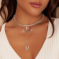 Tiny Gold Initial S Necklace 14K Silver-Filled Handmade Dainty Personalized Letter Choker Necklace Gift For Women Necklace Jewelry