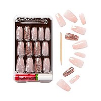 Gold Finger False Nails Full Cover Gel Glam Ready To Wear Gel Manicure Long Nails