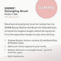 Gimme Beauty - Medium Hair Brush - Damage-Free Detangling Brush - Hair Brush For All Hair Types With Anti-Static, Heat-Resistant, Flexible Nylon Bristles - Detangler Brush For Women Kids