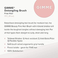 Gimme Beauty - Fine Hair Brush - Damage-Free Detangling Brush - Hair Brush For Thin, Fragile, Fine Hair With Anti-Static, Heat Resistant Flexible Nylon Bristles - Detangler Brush For Women Kids