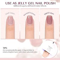 Saviland 5-In-1 Rubber Base Gel For Nails, Sheer Pink Rubber Base Nail Coat Jelly Gel Nail Polish Color Gel Nail Polish Strengthener Gel Nail For Starters Professionals Home Diy