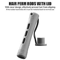 60 Pcs Hair Perm Rods For Natural Hair, Cold Wave Rod Hair Perm Rods For Women Plastic Perming Rods Short Curlers Rollers With Elastic Rubber Band Hairdressing Styling Tool (Gray,059 Inch)