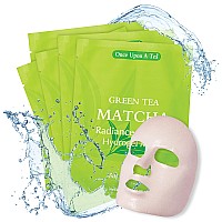 green Tea MATcHA Radiance & glow Hydrogel Sheet Facial Mask Moisturizing, Lifting, Pore Reducer, Minimize Wrinkles Hydrate, For Any Skin Type 5-Pack