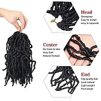 Dus New Faux Locs 8 Inch 6 Packs Natural Nu Soft Locs Crochet Hair Pre-Looped Short Styles Hair Extensions For Women 1B