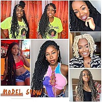 Dus New Faux Locs 8 Inch 6 Packs Natural Nu Soft Locs Crochet Hair Pre-Looped Short Styles Hair Extensions For Women 1B