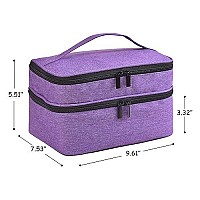 Zfzgfrcs Nail Polish Organizer- Holds 30 Bottles Nail Supply Organizers And Storage Double-Layer Nail Polish Carrying Case Nail Varnish Organizer Nail Polish Storage Bag With Handle(Purple)