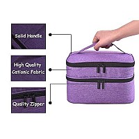 Zfzgfrcs Nail Polish Organizer- Holds 30 Bottles Nail Supply Organizers And Storage Double-Layer Nail Polish Carrying Case Nail Varnish Organizer Nail Polish Storage Bag With Handle(Purple)