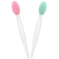 Lip Scrub Brush Scrubber Tool Exfoliator Silicone Exfoliating for Dark Lips (2 pcs, Mix)