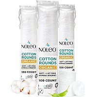 Organic cotton Rounds compatible with Makeup Products, Eye Makeup Remover Pads and Baby Wipes, Small, 300 count - Noleo