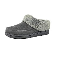 clarks Womens Faux Fur clog Indoor and Outdoor Slipper (grey, 9 M US)