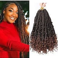 8 Pack Bohomian Box Braids crochet Braids14 Inch crochet Box Braids curly Ends goddess Box Braids crochet Hair Synthetic crochet Hair Extensions T30