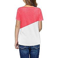 Ebifin Girls Casual Shortlong Sleeve T Shirts Kids Loose Soft Striped Color Block Tunic Tops, Tees Blouses Size 4-15 Years B-Pink