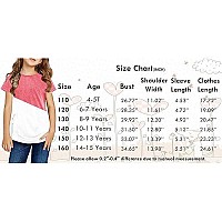 Ebifin Girls Casual Shortlong Sleeve T Shirts Kids Loose Soft Striped Color Block Tunic Tops, Tees Blouses Size 4-15 Years B-Pink