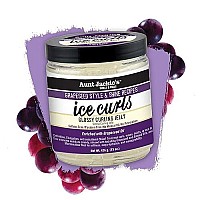 Aunt Jackies Grapeseed Style And Shine Recipes Ice Curls Glossy Curling Jelly, Hydrates, Softens, Makes Waves, Curls And Coils Easier To Style, 18 Oz