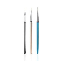 3Pcs Nail Art Liner Brushes, Uv Gel Painting Acrylic Nail Design Nylon Brush, Nail Painting Drawing Pens (7911Mm)