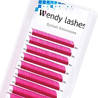 Eyelash Extension 007 Mm Volume Lash Extensions Cd Curl Pink Easy Fan Rapid Blooming Lashes 3D 4D 6D 10D 20D Lash Extensions By Wendy Lashes(Pink 007-D, 8-14Mm)