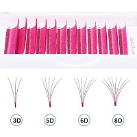 Eyelash Extension 007 Mm Volume Lash Extensions Cd Curl Pink Easy Fan Rapid Blooming Lashes 3D 4D 6D 10D 20D Lash Extensions By Wendy Lashes(Pink 007-D, 8-14Mm)