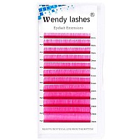 Eyelash Extension 007 Mm Volume Lash Extensions Cd Curl Pink Easy Fan Rapid Blooming Lashes 3D 4D 6D 10D 20D Lash Extensions By Wendy Lashes(Pink 007-D, 8-14Mm)