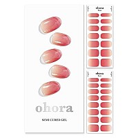 Ohora Semi Cured Gel Nail Strips (N Basic Nails No1) - Works With Any Nail Lamps, Salon-Quality, Long Lasting, Easy To Apply & Remove - Includes 2 Prep Pads, Nail File & Wooden Stick