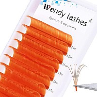 Volume Lash Extensions Orange Easy Fan Volume Lashes 14-20Mm Cd Curl Mixed Self Fanning 4D 5D 6D10D Easy Fan Cluster Rapid Automatic Blooming Lash Extensions(Orange 007-D, 14-20Mm)