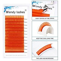 Volume Lash Extensions Orange Easy Fan Volume Lashes 14-20Mm Cd Curl Mixed Self Fanning 4D 5D 6D10D Easy Fan Cluster Rapid Automatic Blooming Lash Extensions(Orange 007-D, 14-20Mm)