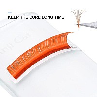 Volume Lash Extensions Orange Easy Fan Volume Lashes 14-20Mm Cd Curl Mixed Self Fanning 4D 5D 6D10D Easy Fan Cluster Rapid Automatic Blooming Lash Extensions(Orange 007-D, 14-20Mm)