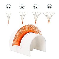 Volume Lash Extensions Orange Easy Fan Volume Lashes 14-20Mm Cd Curl Mixed Self Fanning 4D 5D 6D10D Easy Fan Cluster Rapid Automatic Blooming Lash Extensions(Orange 007-D, 14-20Mm)