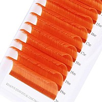 Volume Lash Extensions Orange Easy Fan Volume Lashes 14-20Mm Cd Curl Mixed Self Fanning 4D 5D 6D10D Easy Fan Cluster Rapid Automatic Blooming Lash Extensions(Orange 007-D, 14-20Mm)