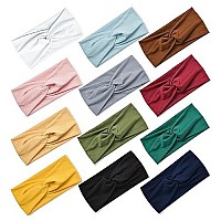 Jesries 12 Pack Headbands For Women Yoga Elastic Hair Bands Workout Running Sport Non Slip Sweat Hair Wrap For Girls