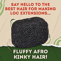 Locsanity Afro Kinky 100% Bulk Natural Human Hair - Braiding Hair For Dreadlocks, Loc Repair, Dreadlock Extensions, Twists, Braids - 8 Inches Long, 1 Oz