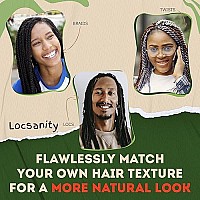 Locsanity Afro Kinky 100% Bulk Natural Human Hair - Braiding Hair For Dreadlocks, Loc Repair, Dreadlock Extensions, Twists, Braids - 8 Inches Long, 1 Oz