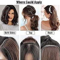 S-Noilite Hair Extensions For Short Hair Clip In Human Hair 1Pcs 2 Clips Balayage Clip In Hairpieces Remy Hair For Women With Thinning Hair Add Hair Volume 12G 8Inch-Medium Browndark Blonde