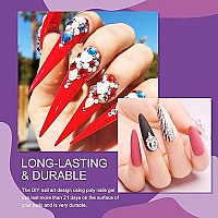 Vrenmol Poly Nails Gel Set, 6 Colors Shiny Black Gold Red Series Summer Nail Extension Gel Nail Kit Builder Nail Gel For Nails Enhancement Manicure Kit For Professional And Started