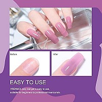 Vrenmol Poly Nails Gel Set, 6 Colors Shiny Black Gold Red Series Summer Nail Extension Gel Nail Kit Builder Nail Gel For Nails Enhancement Manicure Kit For Professional And Started