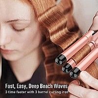 Waver Curling Iron Wand, Bestope Pro 5 In 1 Curling Wand Set With 3 Barrel Hair Crimper For Women, Fast Heating Hair Wand Curler In All Hair Type