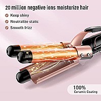 Waver Curling Iron Wand, Bestope Pro 5 In 1 Curling Wand Set With 3 Barrel Hair Crimper For Women, Fast Heating Hair Wand Curler In All Hair Type