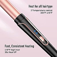 Waver Curling Iron Wand, Bestope Pro 5 In 1 Curling Wand Set With 3 Barrel Hair Crimper For Women, Fast Heating Hair Wand Curler In All Hair Type