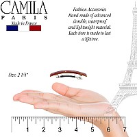 Camila Paris Cp3031 French Hair Barrette Clip For Girls, Set Of 2 Red Rubberized Metal Clasp Strong Hold Grip Hair Clips For Women, No Slip Durable Styling Girls Hair Accessories, Made In France