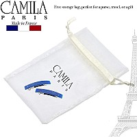 Camila Paris Cp3042 French Hair Barrette Clip For Girls, Set Of 2 Blue Rubberized Metal Clasp Strong Hold Grip Hair Clips For Women, No Slip Durable Styling Girls Hair Accessories, Made In France