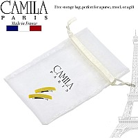 Camila Paris Cp3043 French Hair Barrette Clip For Girls, Set Of 2 Yellow Rubberized Metal Clasp Strong Hold Grip Hair Clips For Women, No Slip Durable Styling Girls Hair Accessories, Made In France