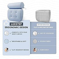 Luxstep Bath Pillow Bathtub Pillow With 6 Non-Slip Suction Cups,15X14 Inch, Extra Thick And Soft Air Mesh Pillow For Bath - Fits All Bathtub, Blue