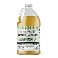 Beessential All Natural Foaming Hand Soap Refill Bulk, 64 Oz Lemongrass Made With Moisturizing Aloe & Honey - Made In The Usa