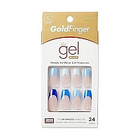 Gold Finger Gel Glam Design Nail Press On Nails, Gel Nail Kit, Polish Free Manicure Long Length (Gd13)