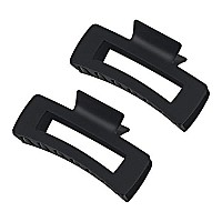 Black Hair Claw Clips Large Hair Clips For Women Girls, 42 Matte Rectangle Hair Clips For Thick Hair, Nonslip Hair Cutcher Jaw Clips Hair Clamps For Thick Hair And Thin Hair, 2 Packs