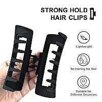 Black Hair Claw Clips Large Hair Clips For Women Girls, 42 Matte Rectangle Hair Clips For Thick Hair, Nonslip Hair Cutcher Jaw Clips Hair Clamps For Thick Hair And Thin Hair, 2 Packs