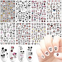 3D Nail Art Stickers Cute Nail Decals Self Adhesive Cute Nail Designs Sticker Cartoon Nail Decal For Women Girls Kids Nail Gifts Manicure Charms Nail Accessory Decoration (6 Sheets 480+ Decals)