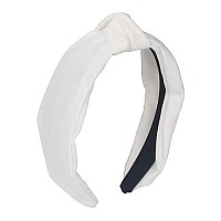 Mhdgg 1Pcs Knotted Headbands For Women Turban Headbands For Women Wide Headbands For Women Knot Headband Solid Colors Hair Knotted Hair Band For Women Headwear,White