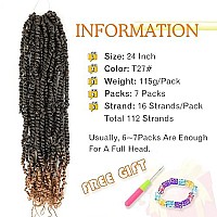 Pre-Twist Passion Twist Hair 24 Inch 7 Packspassion Twist Crochet Hair Pre Looped 16 Roots Bohemian Braids For Passion Twist Synthetic Braiding Hair Extensions (24 Inch (Pack Of 7), T27)